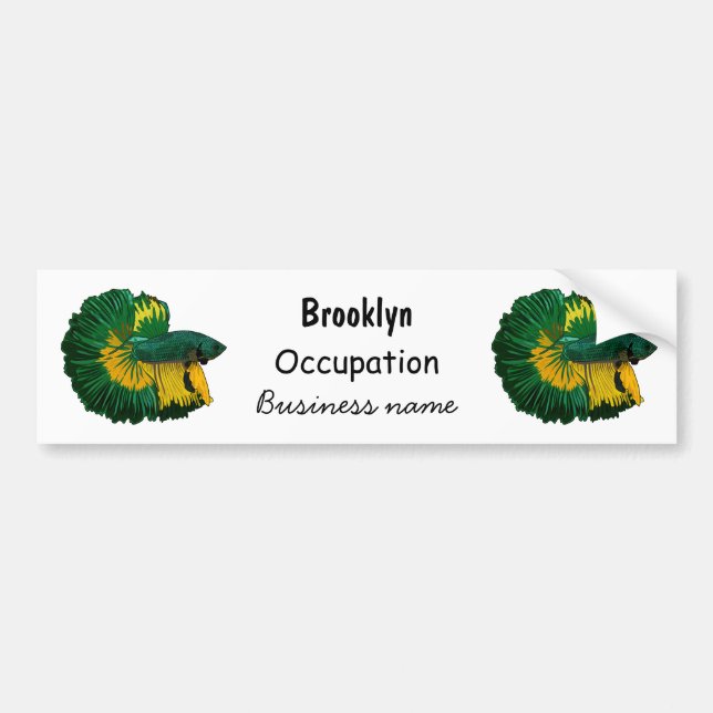 Siamese fighting fish cartoon illustration bumper sticker (Front)
