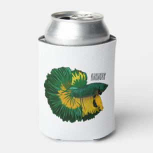 Siamese fighting fish cartoon illustration can cooler