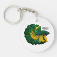 Siamese fighting fish cartoon illustration