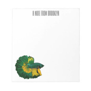 Siamese fighting fish cartoon illustration notepad