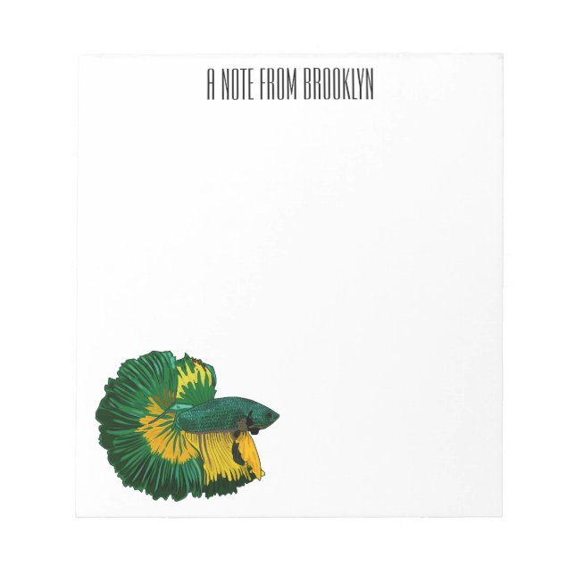 Siamese fighting fish cartoon illustration notepad (Front)
