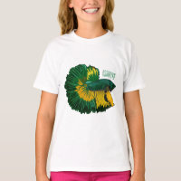 Siamese fighting fish cartoon illustration
