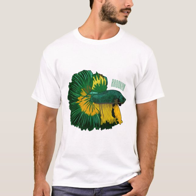 Siamese fighting fish cartoon illustration T-Shirt (Front)