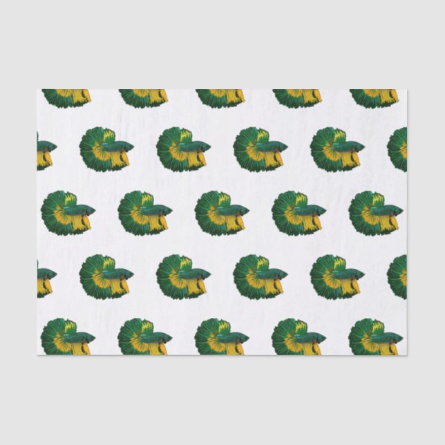 Siamese fighting fish cartoon illustration tissue paper (Front)