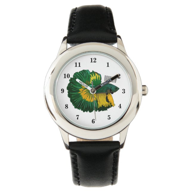 Siamese fighting fish cartoon illustration watch (Front)