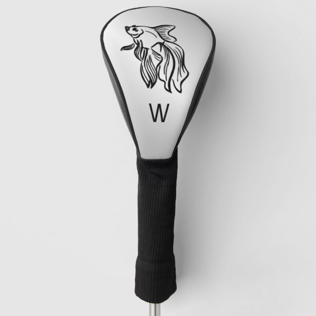 Siamese Fighting Fish Initialled Golf Head Cover (Front)