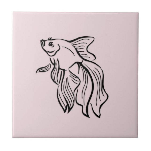 Siamese Fighting Fish Pink Tile (Front)