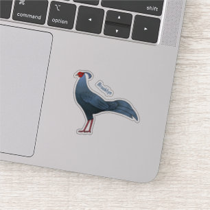 Siamese fireback bird cartoon illustration 