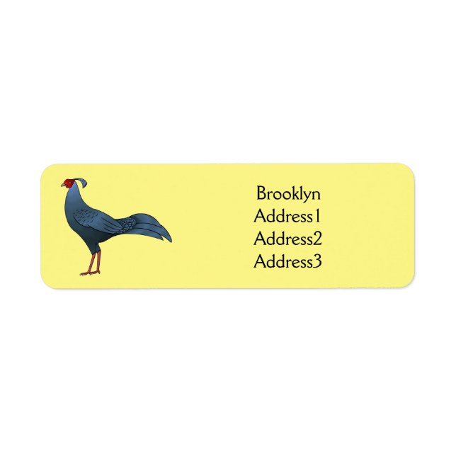 Siamese fireback bird cartoon illustration  (Front)