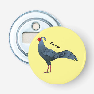 Siamese fireback bird cartoon illustration bottle opener