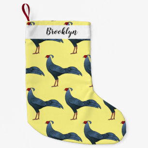 Siamese fireback bird cartoon illustration  small christmas stocking