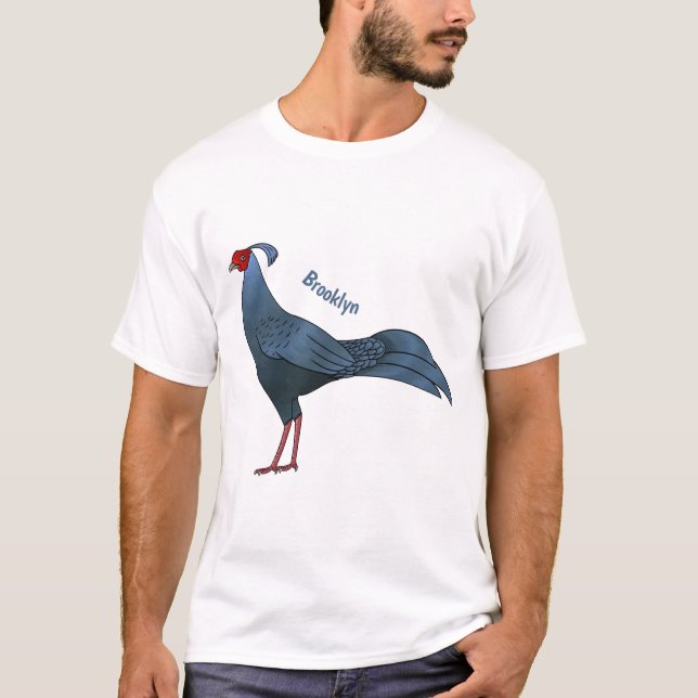 Siamese fireback bird cartoon illustration  T-Shirt (Front)