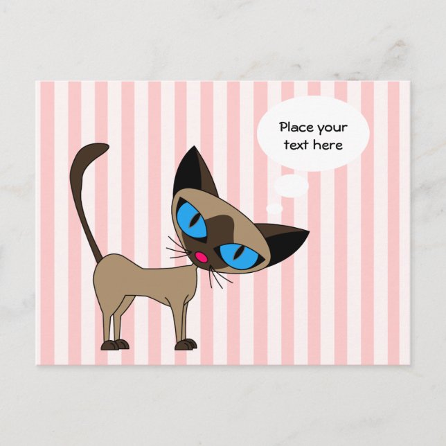 Siamese Hello Postcard - Customise it! (Front)