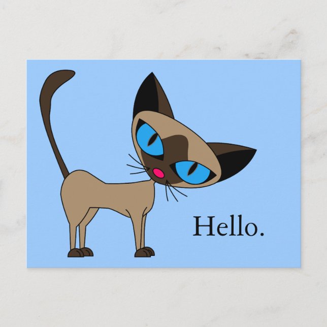 Siamese Hello Postcard - Customise it! (Front)
