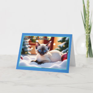 Siamese Kitten Christmas Card