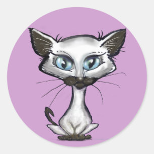 Siamese Kitten Classic Round Sticker