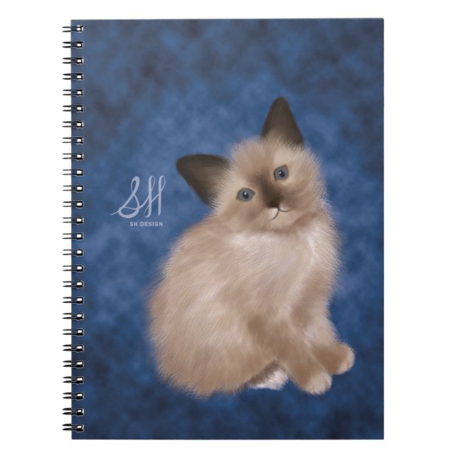 Siamese Kitten Spiral Notebook (Front)