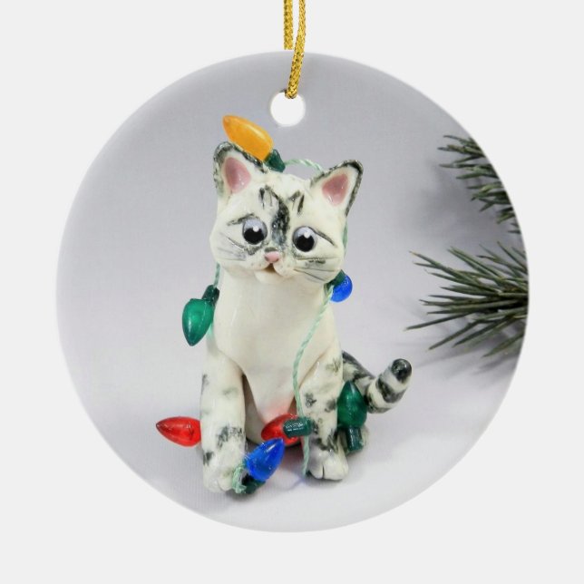  Siamese Lynx Point Cat Ornament (Front)