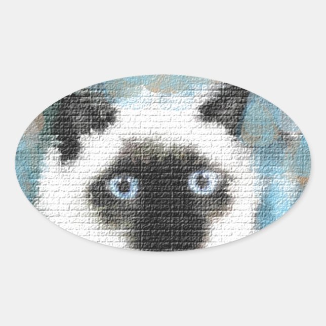 Siamese Oval Sticker (Front)