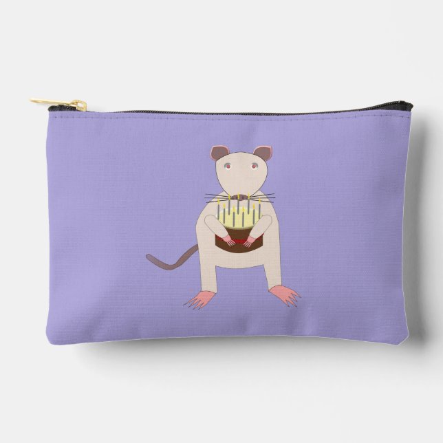 Siamese Rat with Birthday Cake Accessory Pouch (Front)