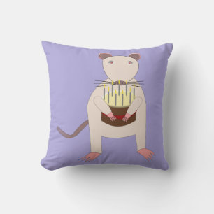 Siamese Rat with Birthday Cake Cushion