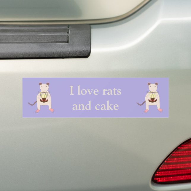 Siamese Rat with Birthday Cake Custom Bumper Sticker (On Car)