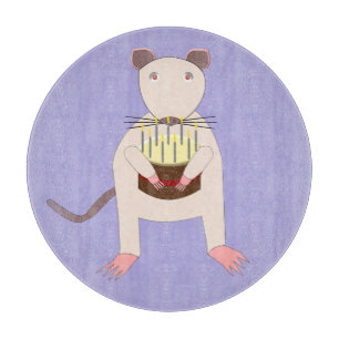 Siamese Rat with Birthday Cake Cutting Board
