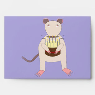Siamese Rat with Birthday Cake Envelope