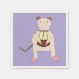 Siamese Rat with Birthday Cake Napkin