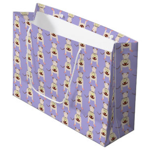 Siamese Rat with Birthday Cake Patterned Large Gift Bag
