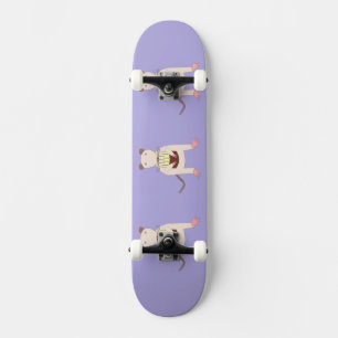 Siamese Rat with Birthday Cake Skateboard