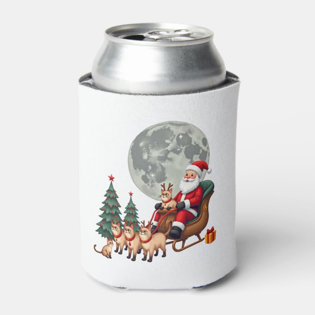 Siamese Reindeer Christmas Siamese Cat Lover Gifts Can Cooler (Can Front)