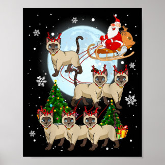 Siamese Reindeer Christmas Siamese Cat Lover Gifts Poster