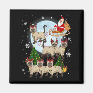 Siamese Reindeer Christmas Siamese Cat Lover Men W Magnet