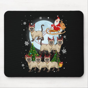 Siamese Reindeer Christmas Siamese Cat Lover Men W Mouse Pad