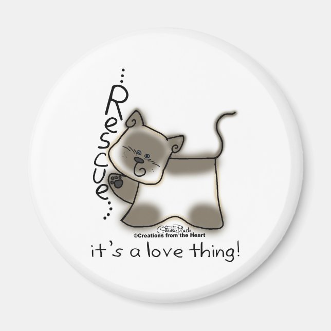 Siamese RESCUE...it's a love thing! Magnet (Front)