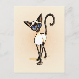 Siamese Seal Point Crosswalk Off-Leash Art™ Postcard