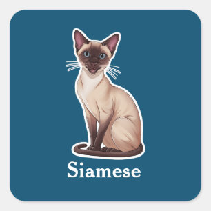 Siamese Square Sticker