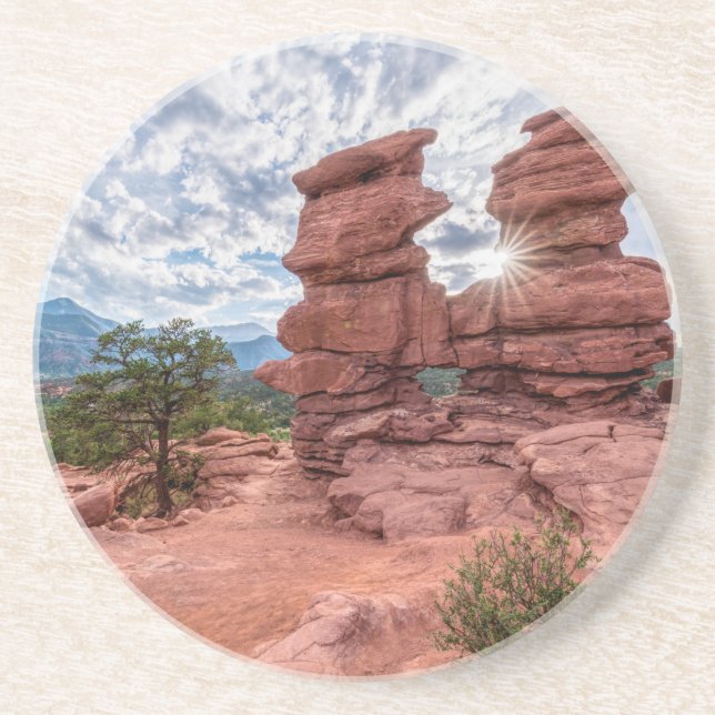 Siamese Twins Colorado Sunburst Coaster (Front)