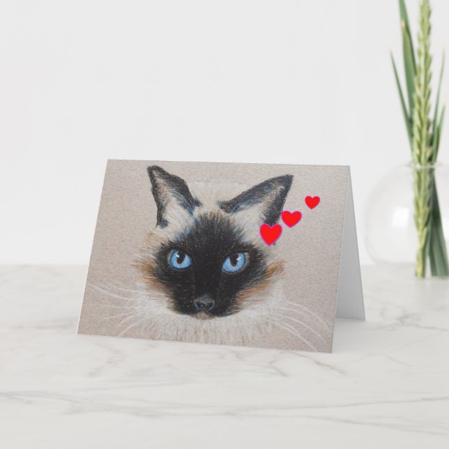 Siamese Valentine Holiday Card (Front)