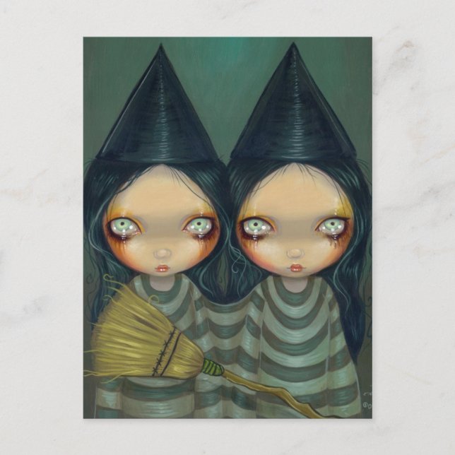 "Siamese Witch Twins" Postcard (Front)