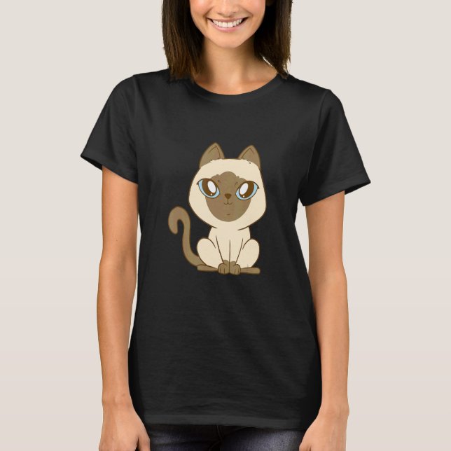 Siamesiam Cute Cat T-Shirt (Front)