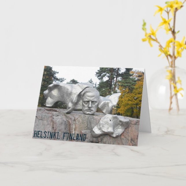 Sibelius monument, Helsinki, Finland Card (Yellow Flower)