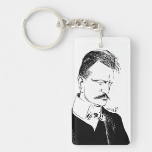 Sibelius: sketch by Albert Engström (1904) Keychai Key Ring