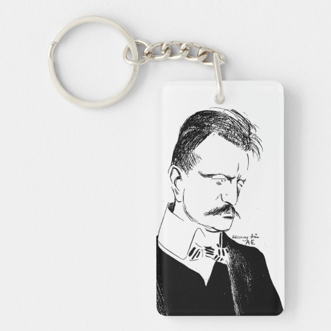Sibelius: sketch by Albert Engström (1904) Keychai Key Ring (Front)
