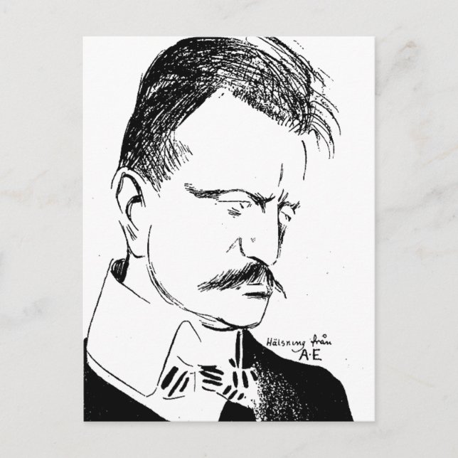 Sibelius: sketch by Albert Engström (1904) Postcard (Front)