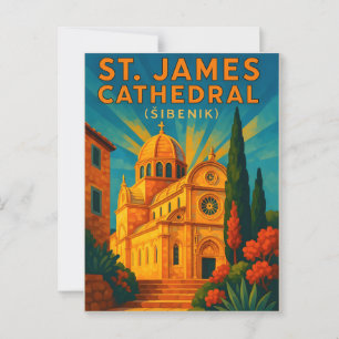 Šibenik Croatia Vintage Travel PostCAR– St. James  Postcard