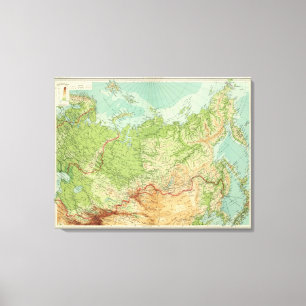 Siberia map with shipping routes canvas print