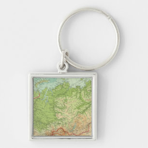 Siberia map with shipping routes key ring