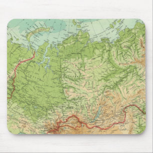 Siberia map with shipping routes mouse pad